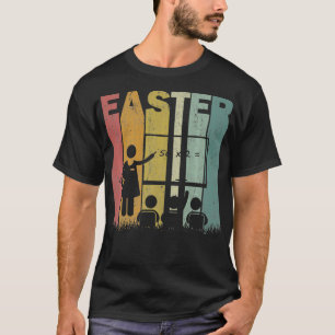 Easter Day Math Teacher Retro Graphic Funny Easter T-Shirt