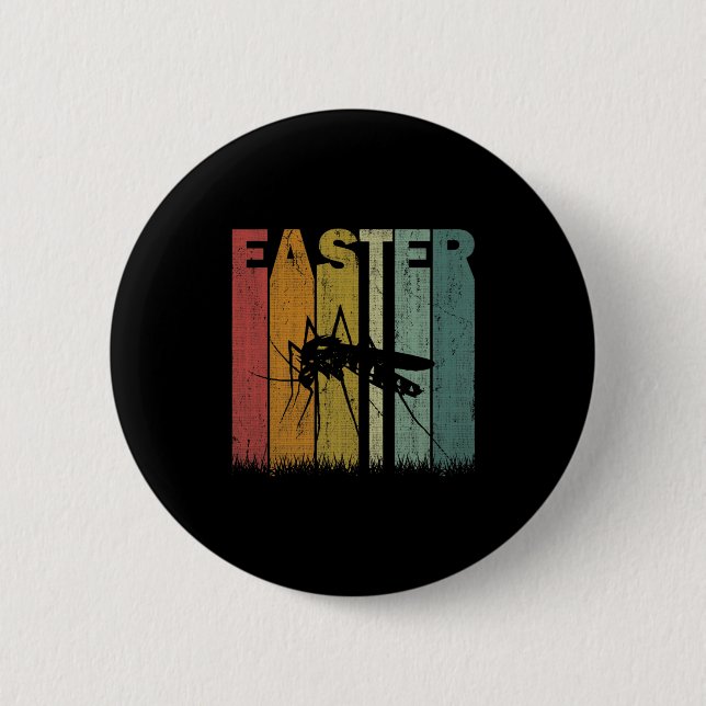 Easter Day Mosquito Retro Graphic Funny Easter Cos 2 Inch Round Button (Front)