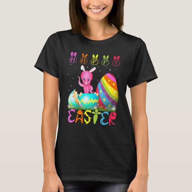 Easter Day Octopus Matching Family Cute Easter Cos T-Shirt (Front)
