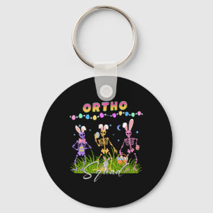 Easter Day Ortho Squad Bunny Skeletons Dancing Ort Keychain