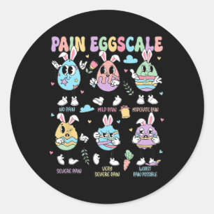 Easter Day Pain Scale Retro Nurse Triage And Pain Classic Round Sticker