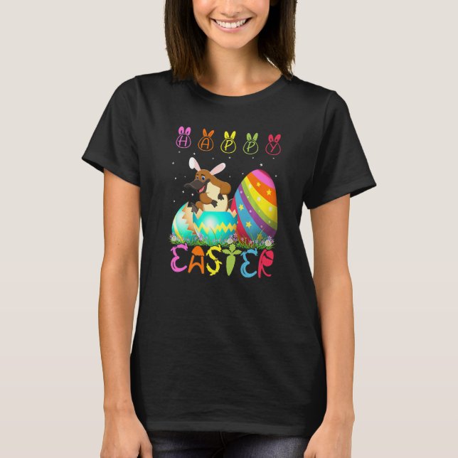 Easter Day Platypus Matching Family Cute Easter Co T-Shirt (Front)