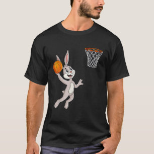 Easter Day Rabbit Dunking A Basketball Funny Boys T-Shirt
