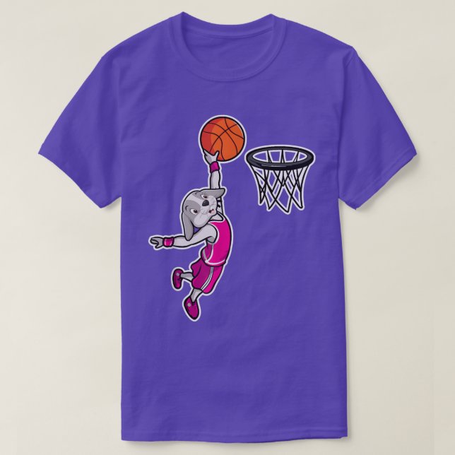 Easter Day Rabbit Funny Dunk Dunking Basketball Bo T-Shirt (Design Front)