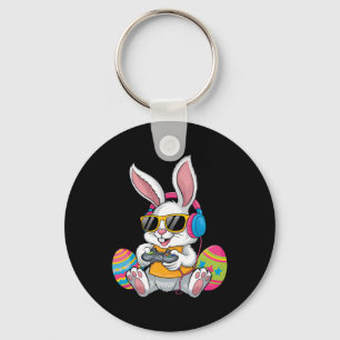 Easter Day Rabbit Gamer Funny Video Games Boys Kid Keychain