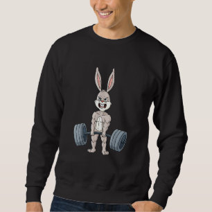 Easter Day Rabbit Weightlifting Funny Deadlift Fit Sweatshirt