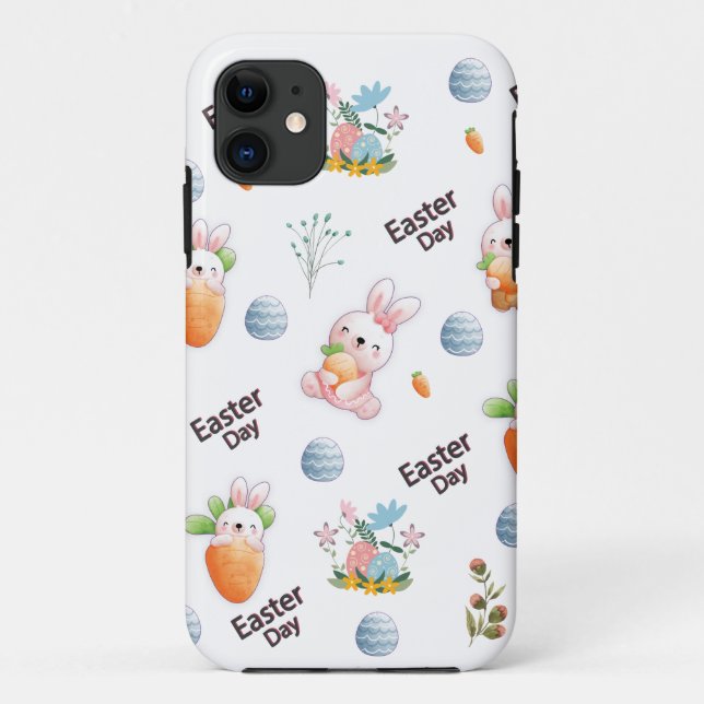Easter Day Rabbits Pattern Case-Mate iPhone Case (Back)