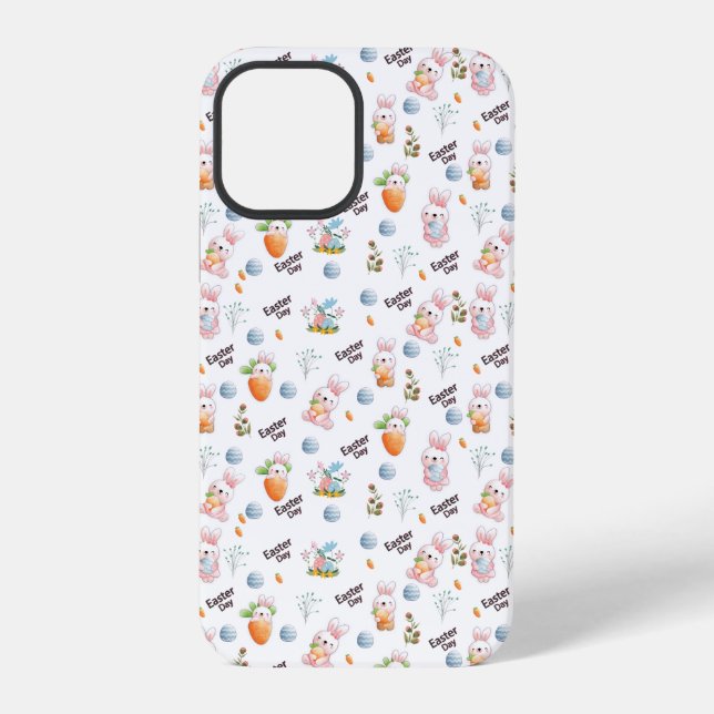 Easter Day Rabbits Pattern iPhone Case (Back)
