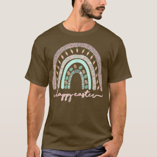 Easter Day Rainbow with eggs and Easter Bunny Happ T-Shirt