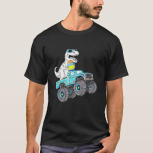 Easter Day Rex Dino Riding A Monster Truck Boys Gi T-Shirt