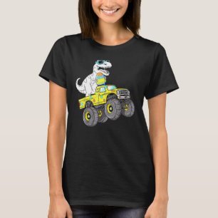 Easter Day Rex Dino Riding A Monster Truck Boys Gi T-Shirt