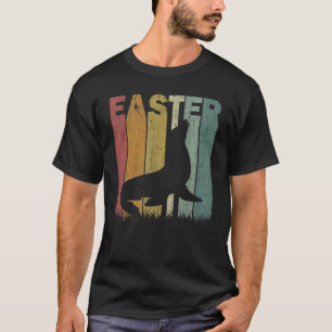 Easter Day Sea Lion Retro Graphic Funny Easter Cos T-Shirt
