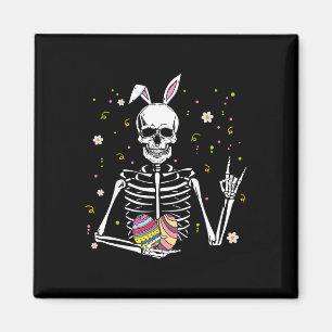 Easter Day Skull Skeleton Bunny Rock Hand Rocker B Magnet