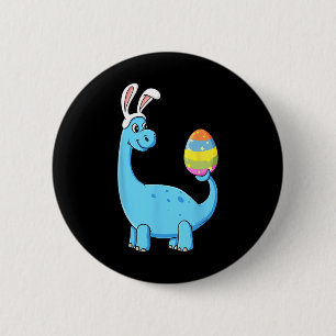 Easter Day T Rex Dino Rabbit Ears With Egg Boys Gi 2 Inch Round Button