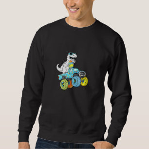 Easter Day T Rex Dino Riding A Monster At Trucks B Sweatshirt