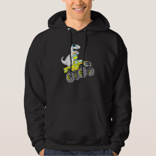 Easter Day T Rex Dino Riding A Monster Truck Boys Hoodie