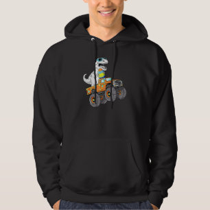 Easter Day T Rex Dino Riding A Monster Truck Boys Hoodie