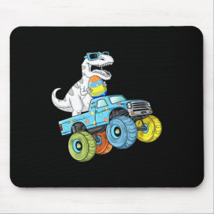 Easter Day T Rex Dino Riding A Monster Truck Boys  Mouse Pad
