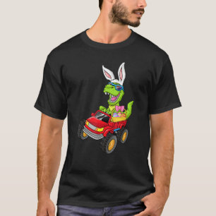 Easter Day T Rex Riding Monster Truck Toddler Boys T-Shirt