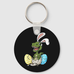 Easter Day T Rex With Bunny Ears Eggs Fun Boys Gir Keychain