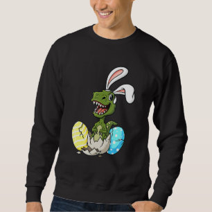 Easter Day T Rex With Bunny Ears Eggs Funny Boys G Sweatshirt