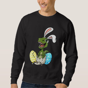 Easter Day T Rex With Bunny Ears Eggs Funny Boys G Sweatshirt