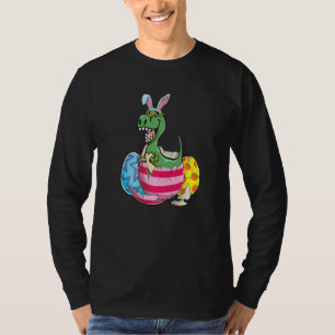 Easter Day T Rex With Bunny Ears Eggs Funny Boys G T-Shirt