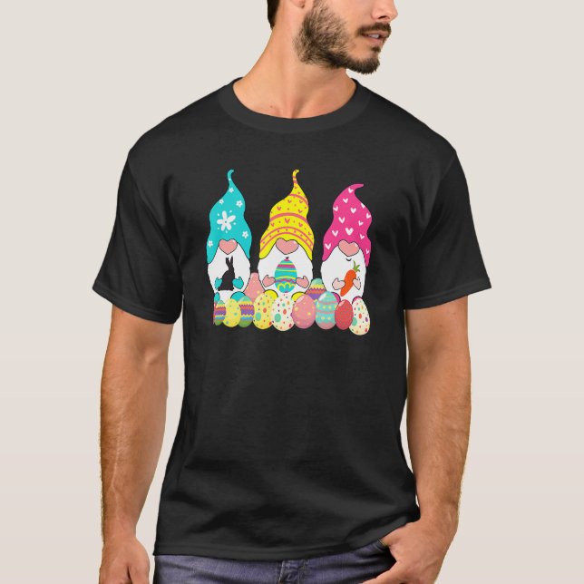 Easter Day Tee Three Easter Gnomes Pastel Spring B (Front)