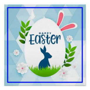 Easter Day with Leaves And Flowers-31041 Poster