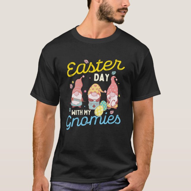 Easter Day With My Gnomies  Stethoscopes Nurse Egg T-Shirt (Front)