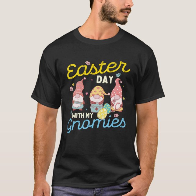 Easter Day With My Gnomies  Stethoscopes Nurse Egg T-Shirt (Front)