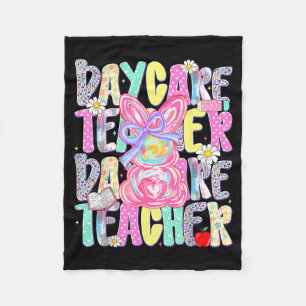 Easter Daycare Teacher Cute Colourful Spring Shirt Fleece Blanket