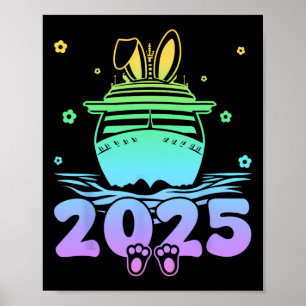 Easter Days Bunny Cruising Traveling Ship Trip Bea Poster