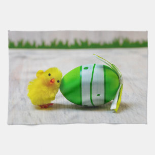 Easter Decoration - Easter egg and chick Kitchen Towel