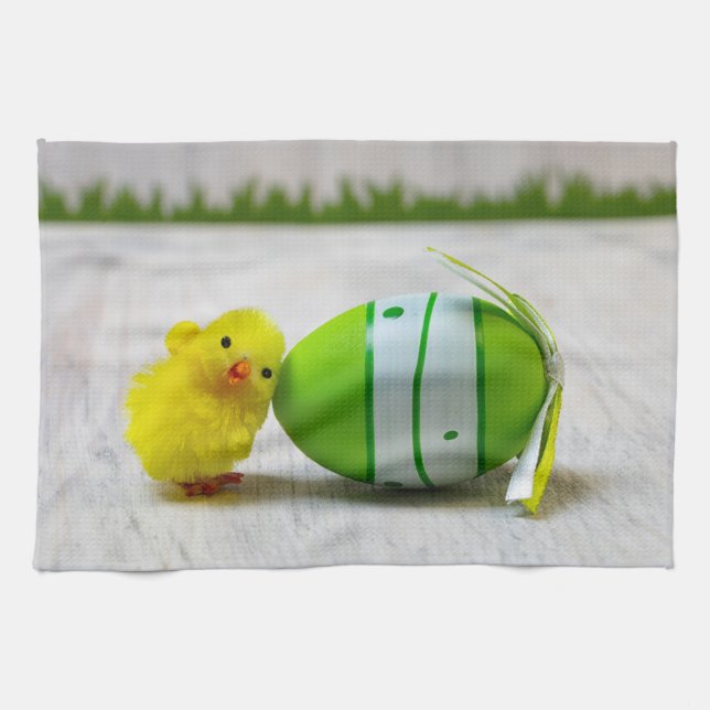 Easter Decoration - Easter egg and chick Kitchen Towel (Horizontal)