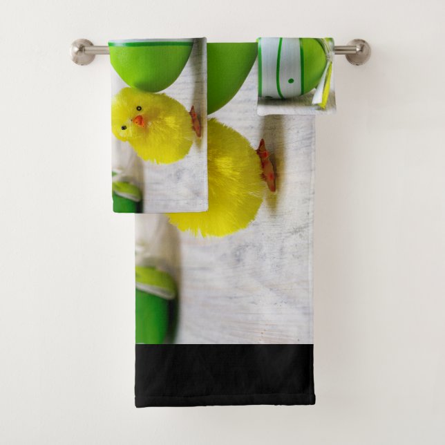 Easter Decoration - Easter egg and chicks Bath Towel Set (Insitu)