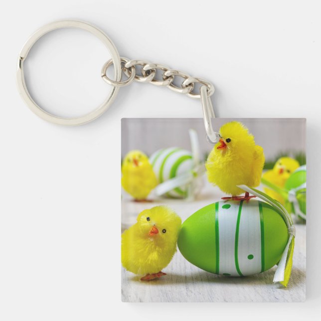 Easter Decoration - Easter egg and chicks Keychain (Front)