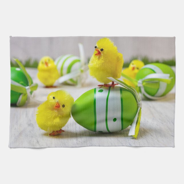 Easter Decoration - Easter egg and chicks Kitchen Towel (Horizontal)