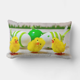 Easter Decoration - Easter egg and chicks Lumbar Pillow