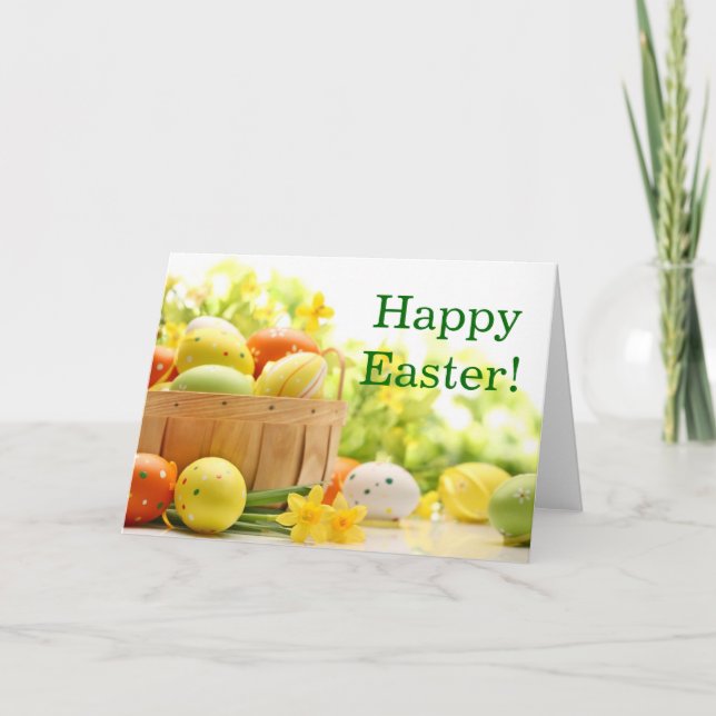 Easter Decoration with Eggs Holiday Card (Front)