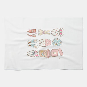 Easter Dental Assistant Tooth Bunny Dentist T-Shir Kitchen Towel