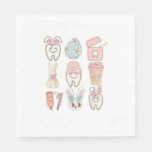 Easter Dental Assistant Tooth Bunny Dentist T-Shir Napkin