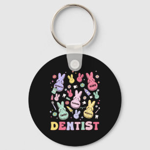 Easter Dentist Retro Rdh Dental Hygienist Squad Bu Keychain