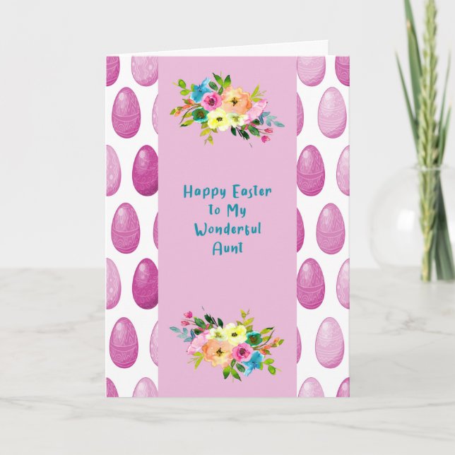 Easter Design for Aunt with Colourful Eggs Card (Front)
