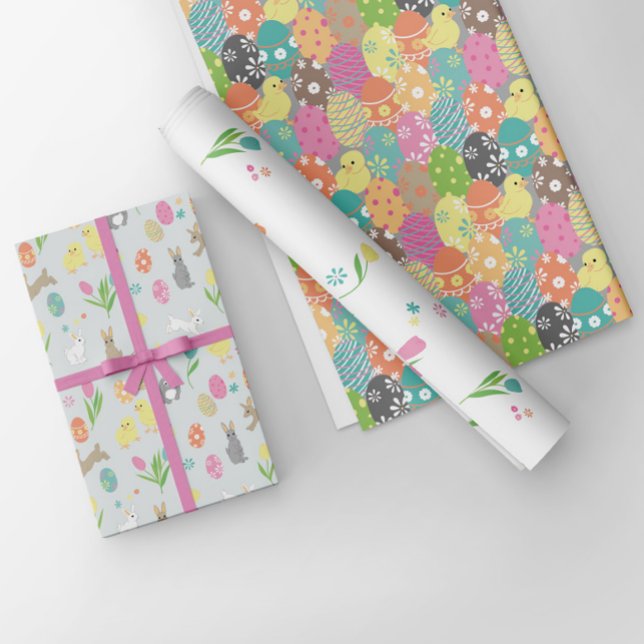 Easter designs with fun decorated and painted eggs wrapping paper sheet (Creator Uploaded)
