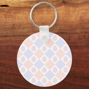 Easter Diamond Pattern with Decorated Eggs Keychain
