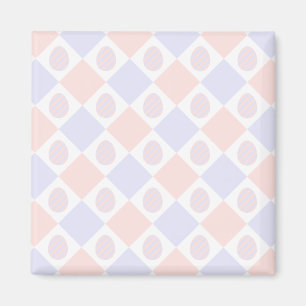 Easter Diamond Pattern with Decorated Eggs Magnet