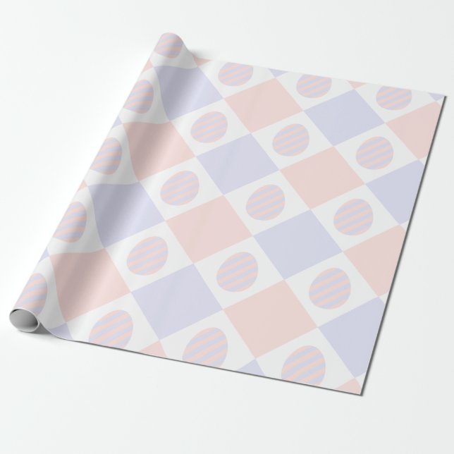 Easter Diamond Pattern with Decorated Eggs Wrapping Paper (Unrolled)