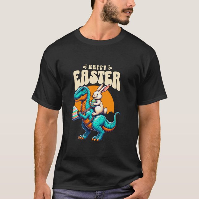 Easter Dino - Funny Easter Egg Hunt with Rabbit an T-Shirt (Front)