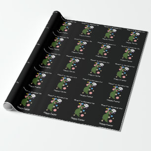 Easter Dinosaur Roar Bunny Rabbit Personalize Wrapping Paper